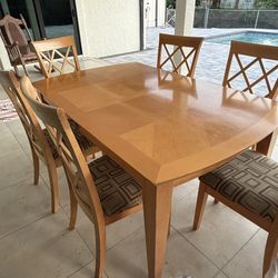 Wood Dinner Table Set