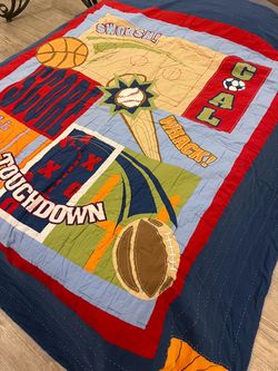 Boys Full / Queen Bed Sports Quilt / Bedspread / Comforter