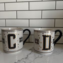 Anthropologie Letter Bistro Mug C D Tile Anthropology NEW