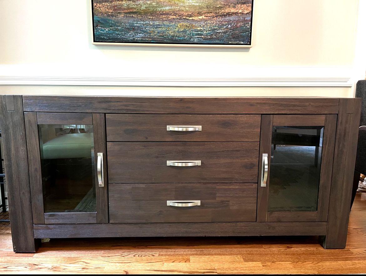 Buffet Table Dark Brown Wood