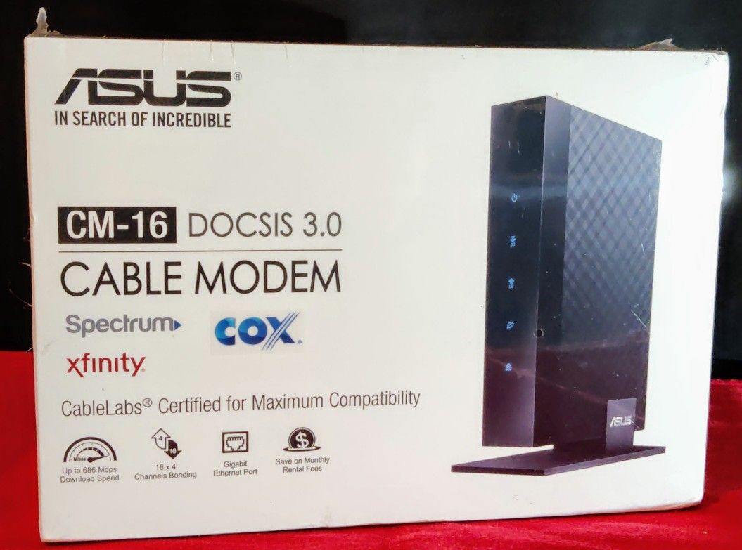 ASUS CM-16 High Speed 16 x 4 Cable Modem 686Mbps | XFINITY | COX