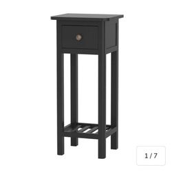 Set Of 2 End Table With Storage Drawer And Shelf