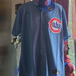 Chicago Cubs Baby Blue Embroidered Jersey With Tags, no low ballers, you will be ignored 