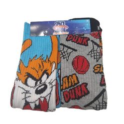'Space Jam - A New Legacy' 2 Pair Novelty Crew Socks - Size 6 - 12 *NEW*