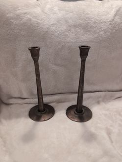 Pair of Metal Taper Candlestick Holders