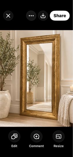 Elegant Gold-Frame Leaning Mirror – LEVANGER