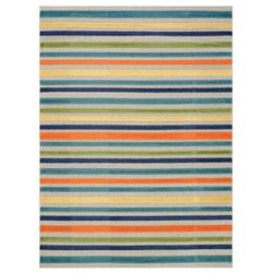 8/10 Outdoor Indoor Stripe Colorful Rainbow Rug Mat 