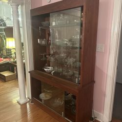 Antique Glass Cover China Cabinet
