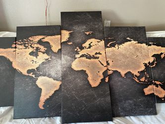 World Map Canvas Frame 