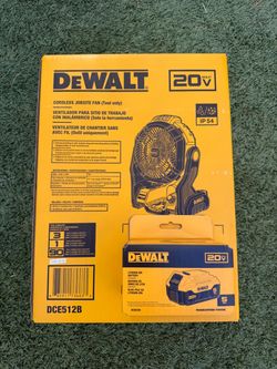 DEWALT 20V MAX Cordless Jobsite Fan + 5.0Ah Battery – Brand New