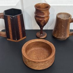 Decorative Carved Wooden Bowl Cup Mugs $8 for All
