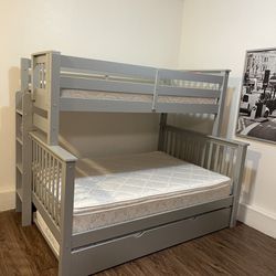 💤🌼💤 Treva Twin over Full Solid Wood Standard Bunk Bed with Trundle💤🌼💤⭐️⭐️⭐️⭐️🚚