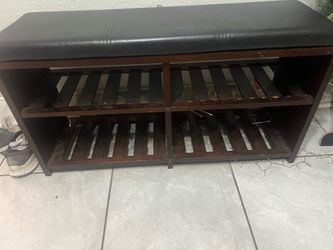 Brown wood shoe storage shoe