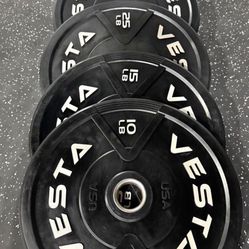 Black Bumper Plates starting at set of 230 lb (Pairs of 10lb, 25lb, 35lb, 45lb) | Vesta Fitness
