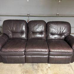 Reclining leather couch