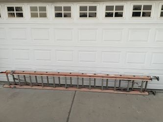 24 ft. Fiberglass Aluminum Extension Ladder with 300 lbs. Load Capacity Material: Fiberglass and Aluminum Alloy Brand:Louisville Model:FE 3224 Good wo