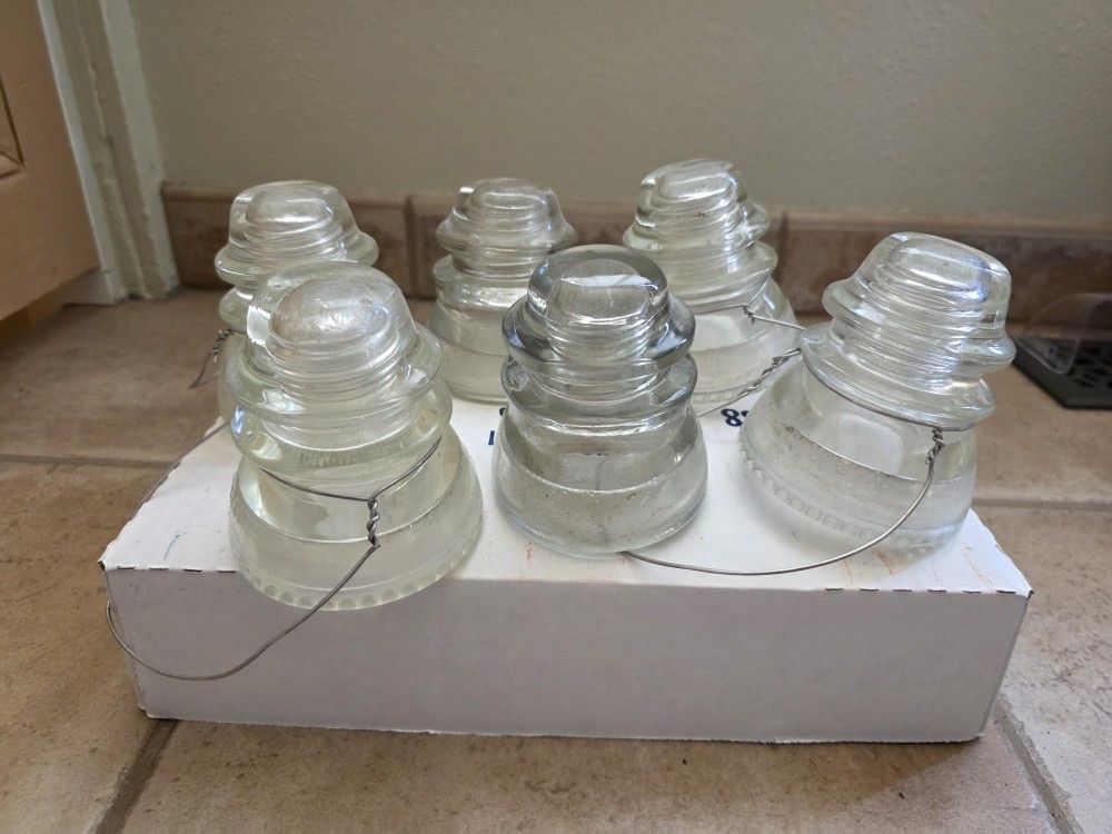 Glass Insulators Made In USA Different Brands Old
