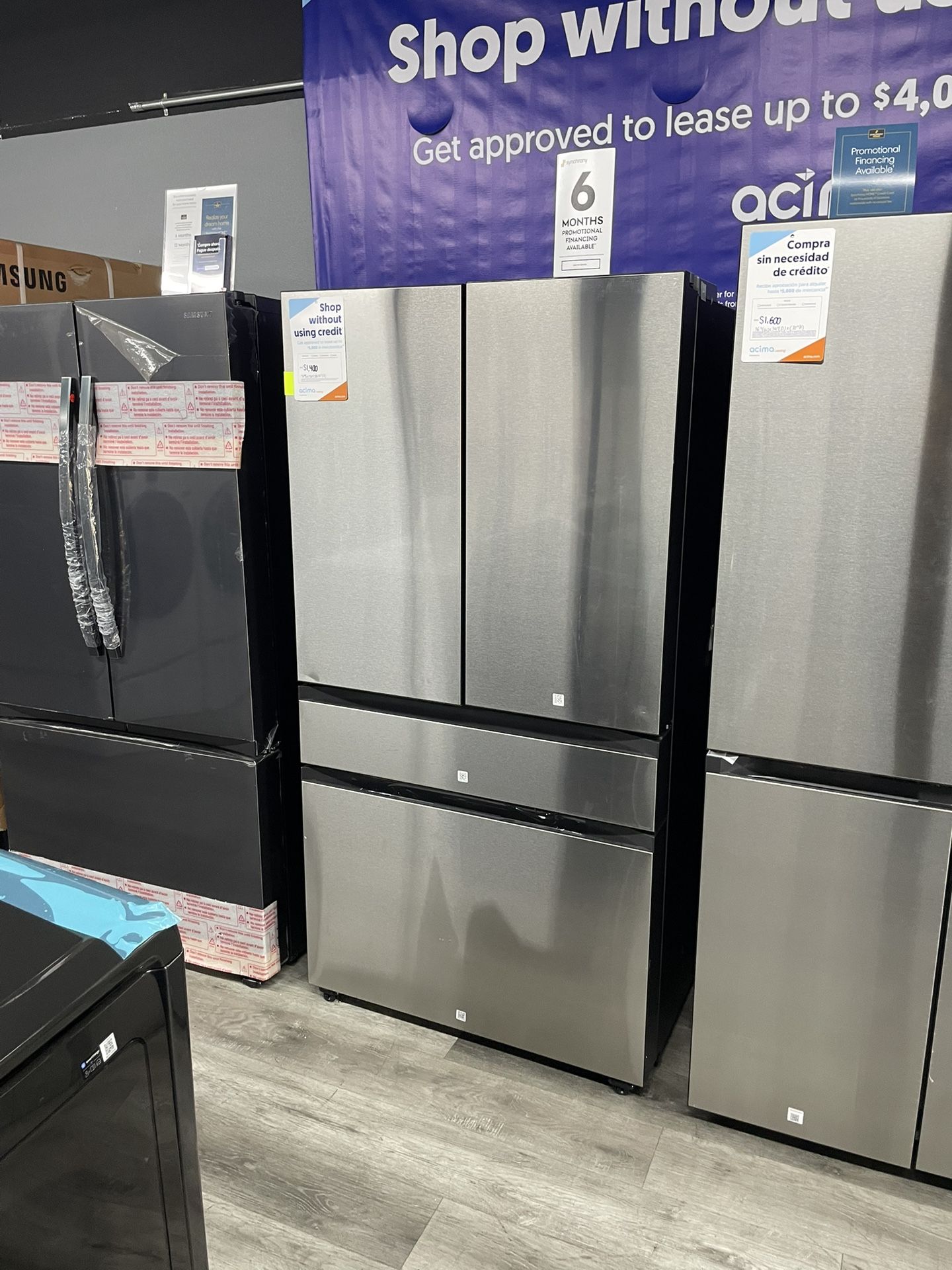 Samsung Stainless Steel 4-Door Bespoke Refrigerator With Beverage Center And Ice Maker🚨