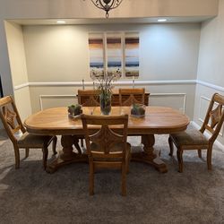 Dining room table and serving buffet