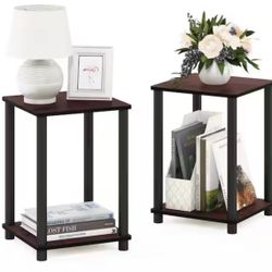 Turn N Tube Dark Cherry Simple End Table (2-Set)