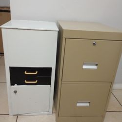 2 Metal File Cabinets 