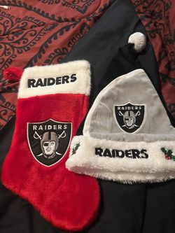 Raiders Santa Hat And Stocking
