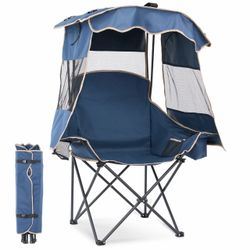 Folding Camping Chairs With Canopy Shade Portable Heavy Duty Outdoor Beach Chair
