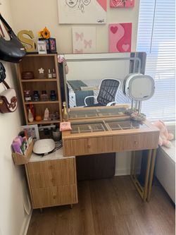 Vanity with chair