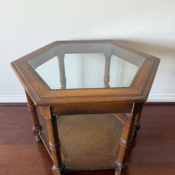 Vintage Six Sided Wooden Side table