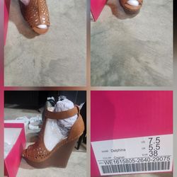 Beige Platform Peep Toe