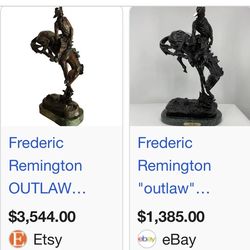 Statue Limited Edition Solid Bronze Frederic Remington Piece On Marble Base - $900, GREAT DEAL, hard to find!