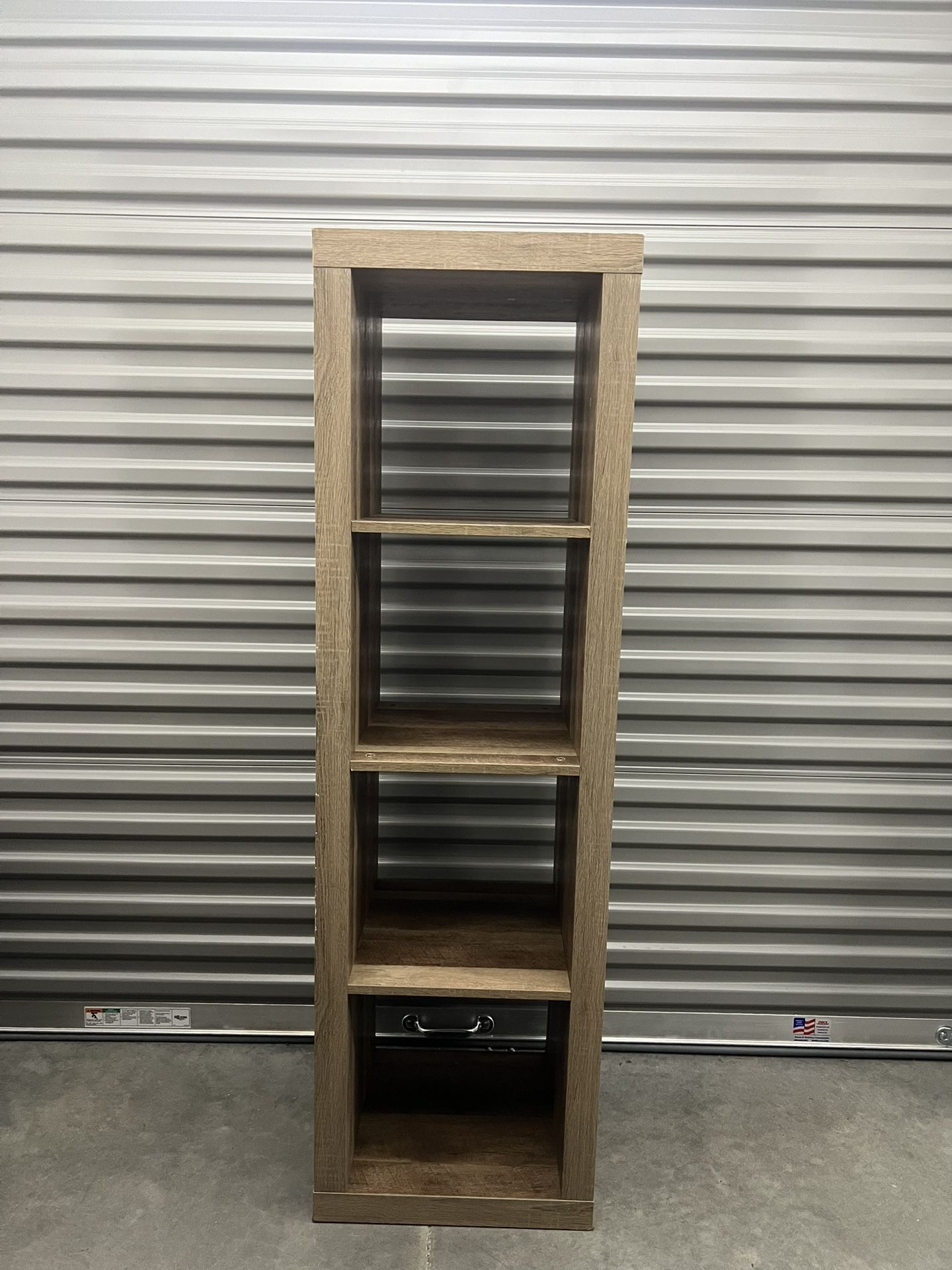 Large Beige Wood Storage Shelf