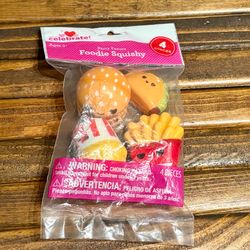 Mini Food Squishy Set – 4 Pack Stress Relief Toys – New** 🍿🍟🌮🍔