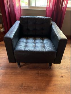 Black leather chair