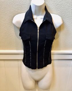 Like new San Julian stretchy black zip up vest. Sz L but fits M