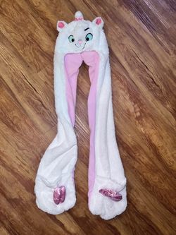 Disney Parks MARIE CAT Plush Hat with Scarf Mittens Beanie Toboggan Youth Size h