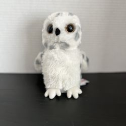 Aurora Plush Spotted Owl White Gray Brown Eyes Stuffed Animal Toy Soft