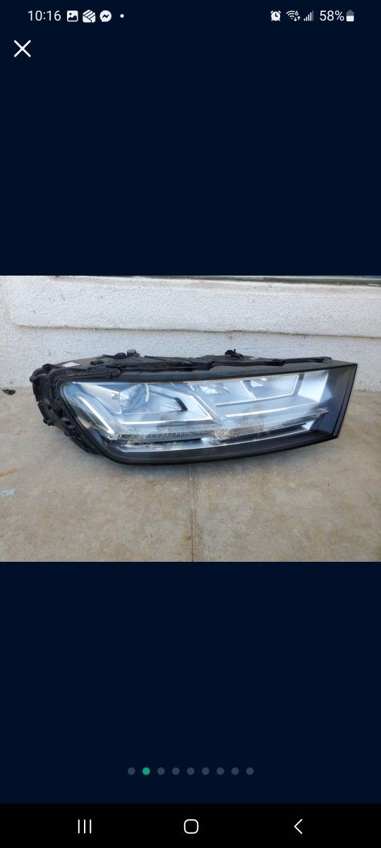2018 - 2020 AUDI Q7 Q-7 RIGHT HEADLIGHT FULL LED PASSENGER SIDE GENUINE USED OEM. H2