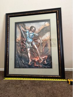 Framed 3D Relief Art of Saint Michael the Archangel
