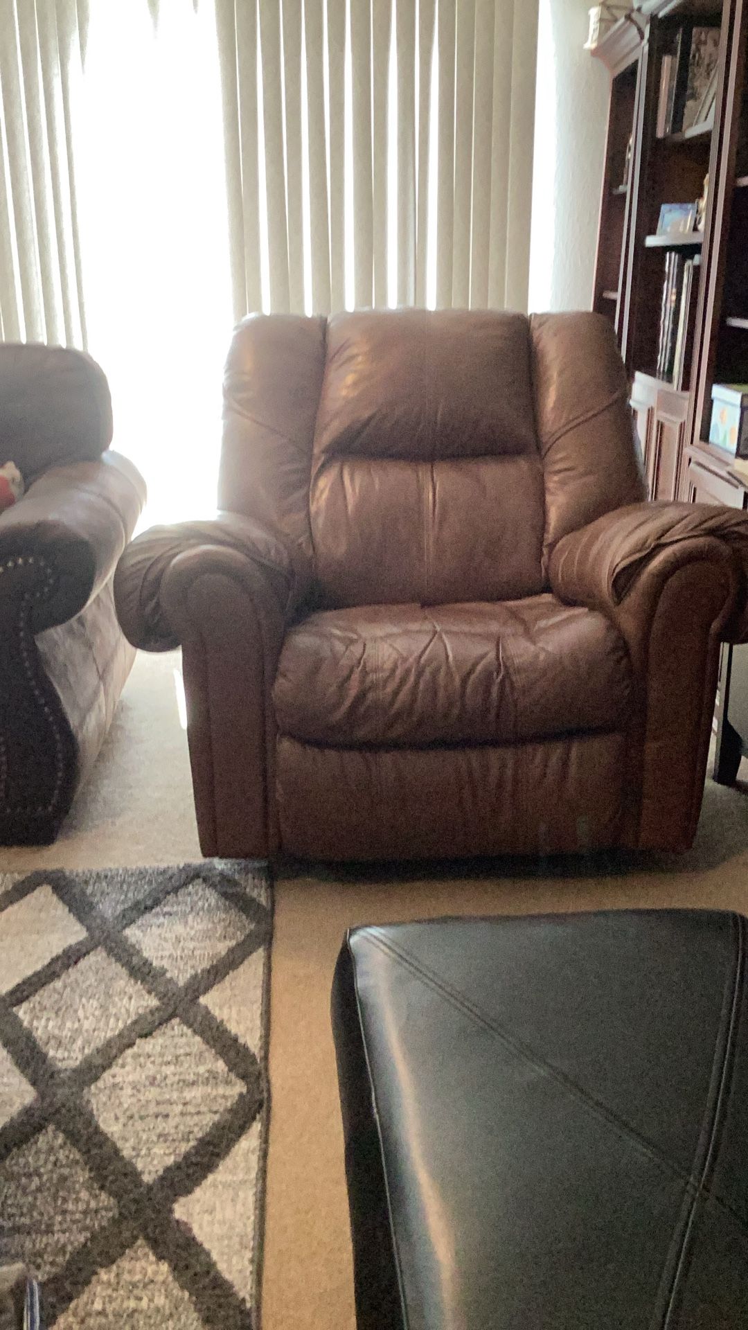 Lather Rocking And Reclining Chair