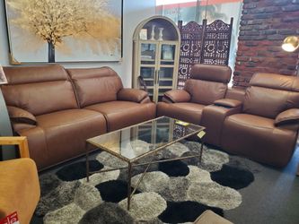 Faux Leather power Recliner Sofa Set