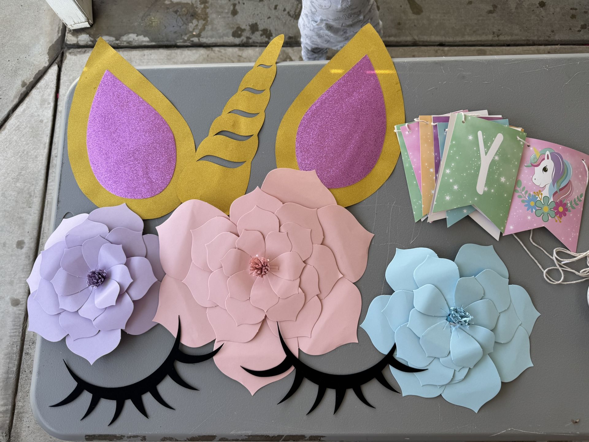 Unicorn Paper Decor And Birthday Banner