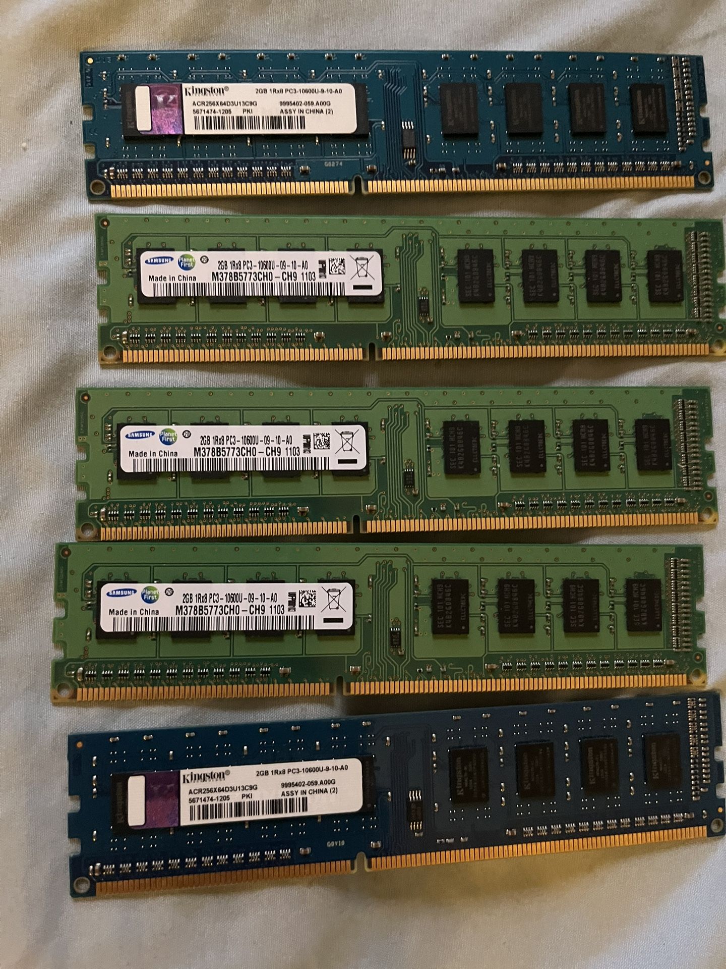 5 2gb Ddr3 Ram Sticks