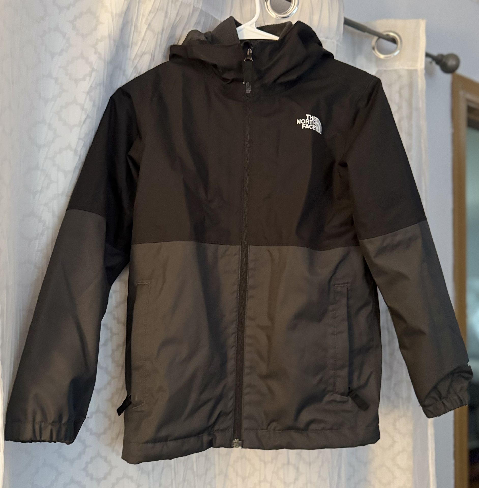 Kids North Face Insulated Jacket Black/Grey 10/12