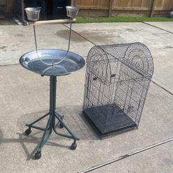 Bird Cage And Bird Stand Feeder 