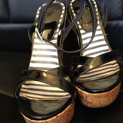 Black & White Wedge Heels, 6m