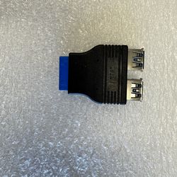 USB 3.0 20 Pin Header to Dual USB Female Adapter Splitter
