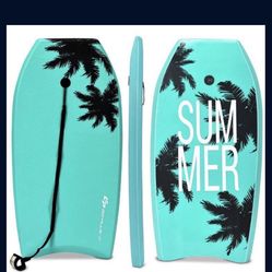 Goplus 37'' Lightweight Super Bodyboard Surfing W/Leash IXPE Deck EPS Core Boarding