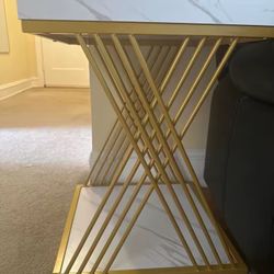 White Gold 2-Tier Side Table
