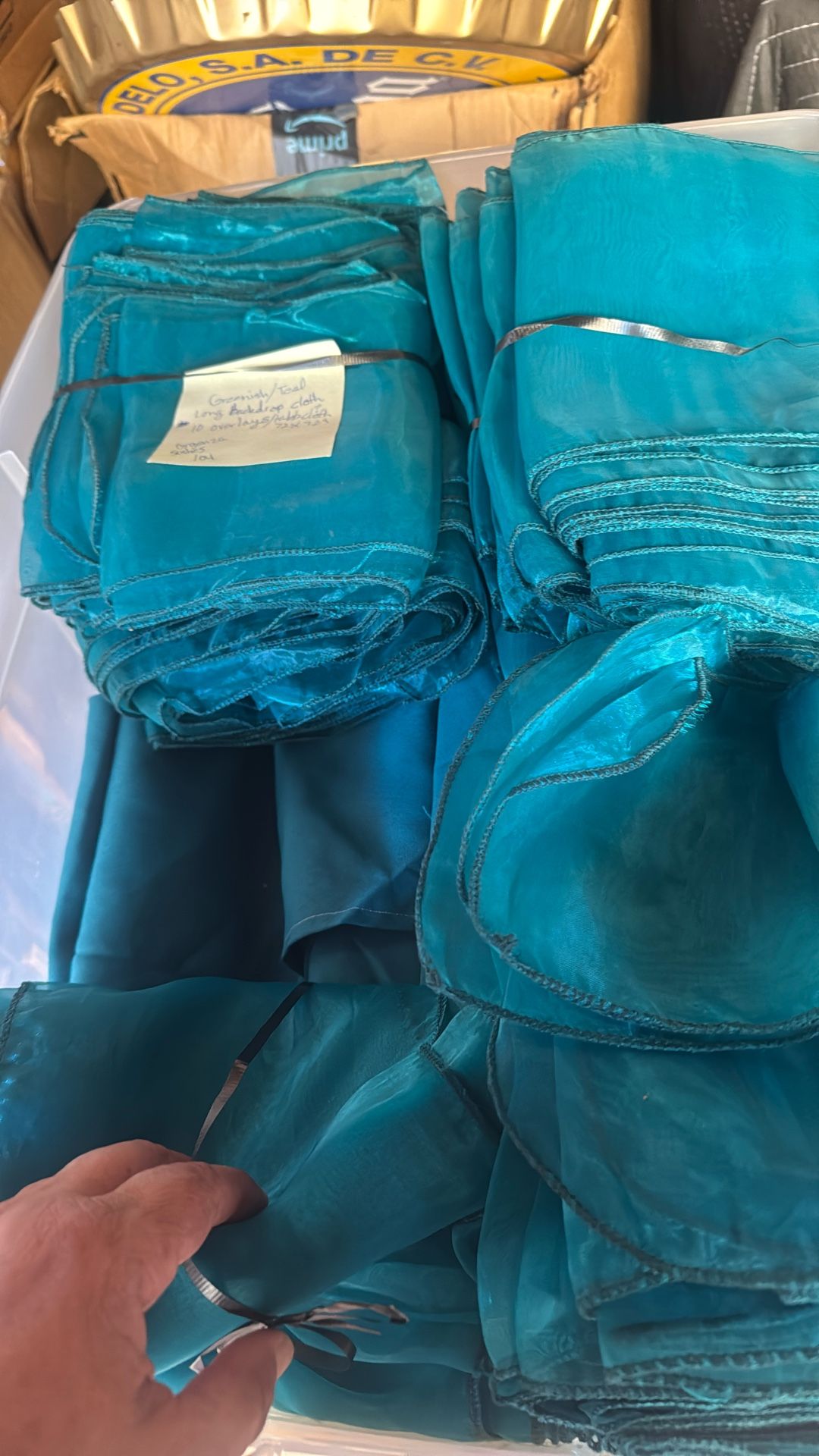 Greenish / Teal Overlays/ Table Cloths /sashes/ Tull